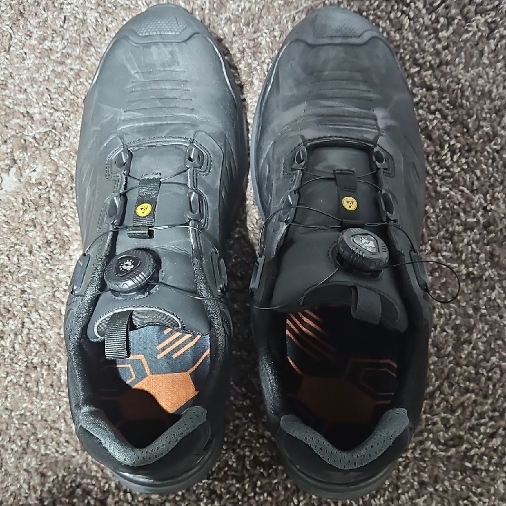 Men's Black Athletic Cycling Shoes with Boa-Style Dial Esd Steel Toe